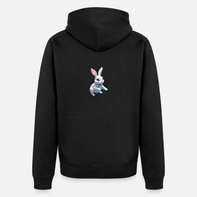 White Rabbit Crystal - Unisex Premium Bio Zip Hoodie - Schwarz