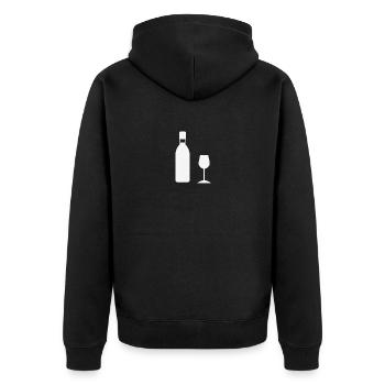 Wine Gift Idea Wine Bottle Wine Glass - Veste à capuche bio Premium Unisexe - noir - Dos - Nico (187cm)