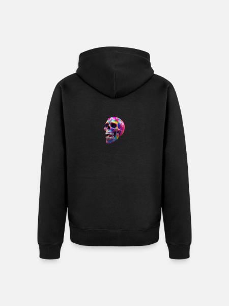 Skull - Unisex Premium Organic Zip Hoodie - black