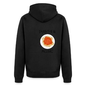 Pâtes et notes de musique Spaghetti Ironic - Veste à capuche bio Premium Unisexe - noir - Dos - Nico (187cm)