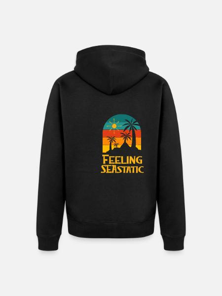 Feeling Seastatic Summer Positivity Tropical - Unisex Premium Organic Zip Hoodie - black
