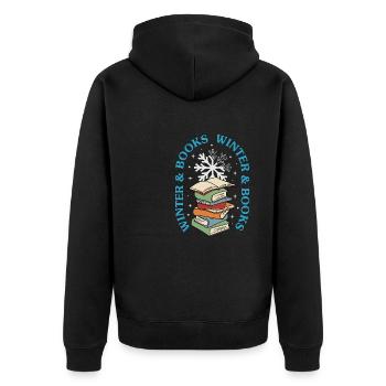 Journées d'hiver, livres de lecture, littérature - Veste à capuche bio Premium Unisexe - noir - Dos - Nico (187cm)