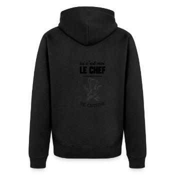Chef de cuisine - Veste à capuche bio Premium Unisexe - noir - Dos - Nico (187cm)