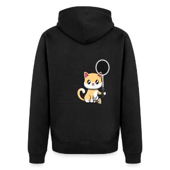 Joueur de badminton Cute Cat Hobby Sports - Veste à capuche bio Premium Unisexe - noir - Dos - Nico (187cm)