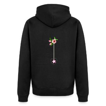 Composition florale - Veste à capuche bio Premium Unisexe - noir - Dos - Nico (187cm)