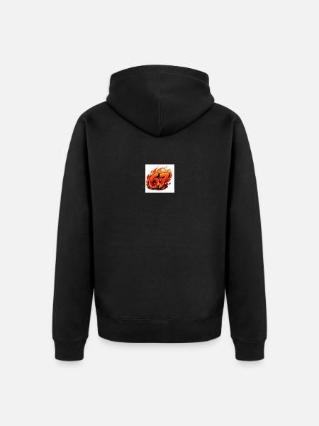 Fire Logo67 - Unisex Premium Organic Zip Hoodie - black