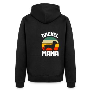 Maman teckel rétro - Veste à capuche bio Premium Unisexe - noir - Dos - Nico (187cm)
