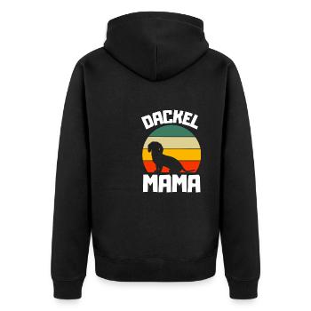 Dackel Liebhaber Mama Muttertag Geschenk Dackel - Unisex Premium Bio Zip Hoodie - Schwarz - Hinten - Nico (187cm)