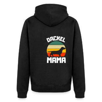 Chiens Maman Propriétaire de chien Cadeau de fête des mères Teckel - Veste à capuche bio Premium Unisexe - noir - Dos - Nico (187cm)