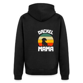 Chiens Maman Fête des Mères Rétro Teckel - Veste à capuche bio Premium Unisexe - noir - Dos - Nico (187cm)