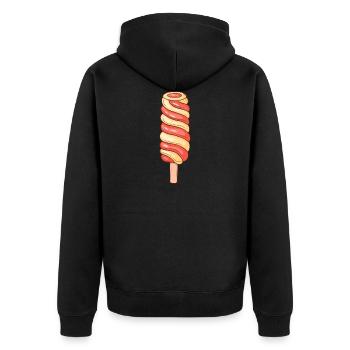 Eis Speiseeis Eiskrem Eiscreme Kugeleis Eisbecher - Unisex Premium Bio Zip Hoodie - Schwarz - Hinten - Nico (187cm)