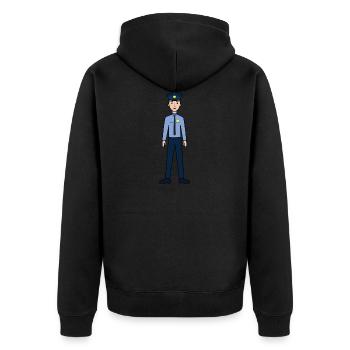Policier - Veste à capuche bio Premium Unisexe - noir - Dos - Nico (187cm)