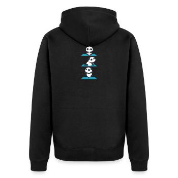 Panda Yoga Design für einen Yogi - Unisex Premium Bio Zip Hoodie - Schwarz - Hinten - Nico (187cm)