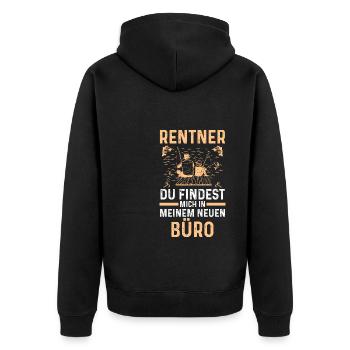 Angeln Rentner Angler Geschenk - Unisex Premium Bio Zip Hoodie - Schwarz - Hinten - Nico (187cm)