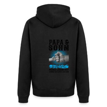 Papa & Sohn Familie Sohn Geschenk - Unisex Premium Bio Zip Hoodie - Schwarz - Hinten - Nico (187cm)