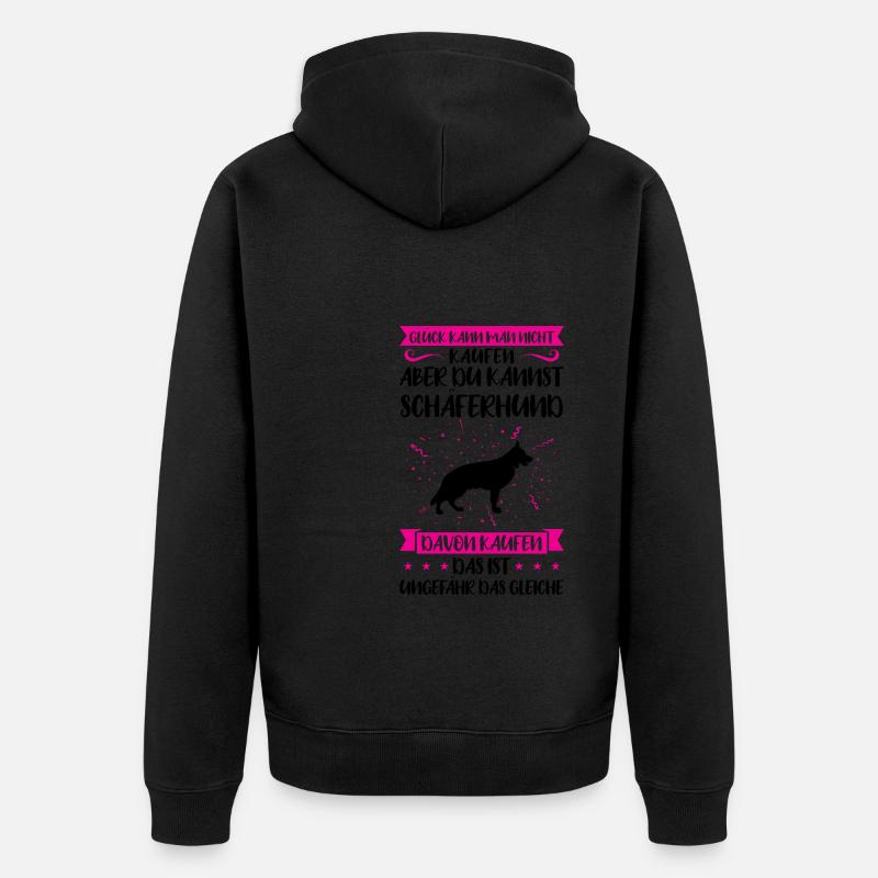Schäferhund Hund Hundebesitzer Geschenk - Unisex Premium Bio Zip Hoodie - Schwarz
