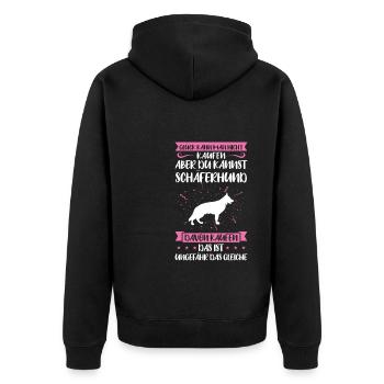 Schäferhund Hund Schäferhunde Geschenk - Unisex Premium Bio Zip Hoodie - Schwarz - Hinten - Nico (187cm)
