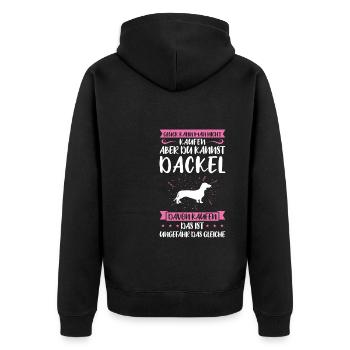 Dackel Hund Dackel Besitzer Geschenk - Unisex Premium Bio Zip Hoodie - Schwarz - Hinten - Nico (187cm)
