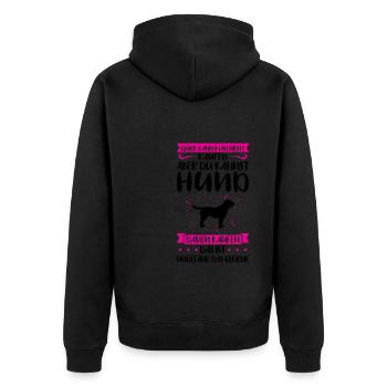 Hund Haustier Hundehalter Geschenk - Unisex Premium Bio Zip Hoodie - Schwarz - Hinten - Nico (187cm)