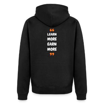 En savoir plus Gagnez plus - Veste à capuche bio Premium Unisexe - noir - Dos - Nico (187cm)