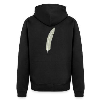 Feather Arc Minimalist Print - Veste à capuche bio Premium Unisexe - noir - Dos - Nico (187cm)