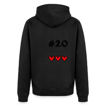 20 ANS. 20e ANNIVERSAIRE. ANNIVERSAIRE 20 ANS. 20 - Veste à capuche bio Premium Unisexe - noir - Dos - Nico (187cm)