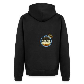 1974 - Unisex Premium Organic Zip Hoodie - black - Back - Nico (187cm)