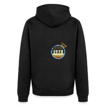One of a kind Unique Year of manufacture 1978 - Unisex Premium Organic Zip Hoodie - black - Back - Nico (187cm)
