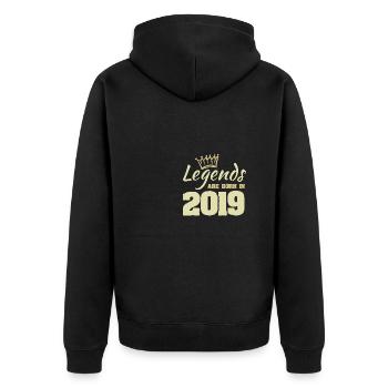 2019 - Unisex Premium Organic Zip Hoodie - black - Back - Nico (187cm)