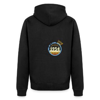 1954 - Unisex Premium Bio Zip Hoodie - Schwarz - Hinten - Nico (187cm)