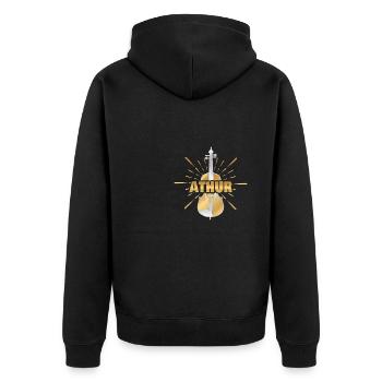 Violin Violin Violinist Athur - Unisex Premium Organic Zip Hoodie - black - Back - Nico (187cm)
