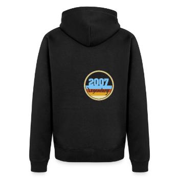 2007 - Unisex Premium Bio Zip Hoodie - Schwarz - Hinten - Nico (187cm)