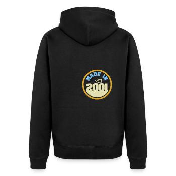 2001 - Unisex Premium Organic Zip Hoodie - black - Back - Nico (187cm)