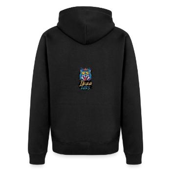 Ibiza 2025 Loup de fête - Veste à capuche bio Premium Unisexe - noir - Dos - Nico (187cm)