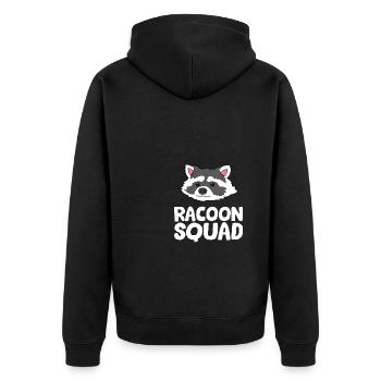 Waschbär - Racoon Squad - Unisex Premium Bio Zip Hoodie - Schwarz - Hinten - Nico (187cm)