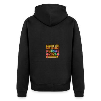 4 Klasse Schulkind Schulanfang Kindergarten Kita E - Unisex Premium Bio Zip Hoodie - Schwarz - Hinten - Nico (187cm)