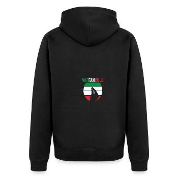 Italy Italian Vaffanculo - Unisex Premium Organic Zip Hoodie - black - Back - Nico (187cm)