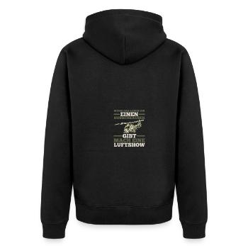 Pilot Helikopter Hubschrauber - Unisex Premium Bio Zip Hoodie - Schwarz - Hinten - Nico (187cm)