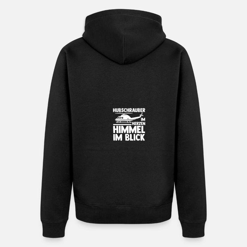 Pilot Helikopter Hubschrauber - Unisex Premium Bio Zip Hoodie - Schwarz