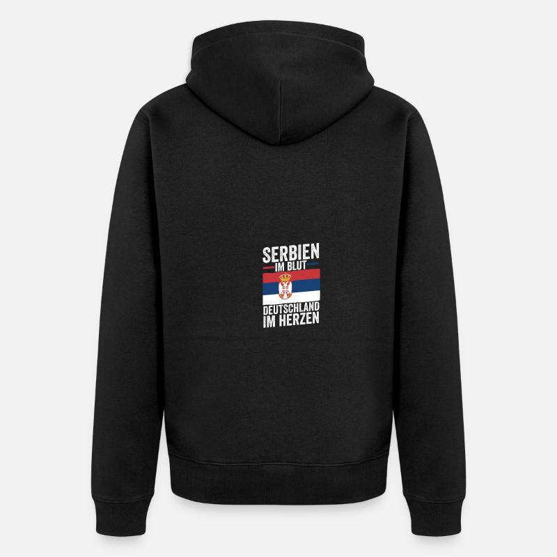 Serbe Serbe Allemagne Serbie - Veste à capuche bio Premium Unisexe - noir