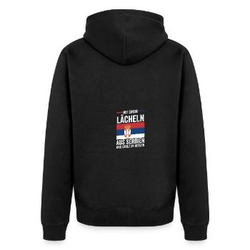 Serbe Serbe Serbie - Veste à capuche bio Premium Unisexe - noir - Dos - Nico (187cm)