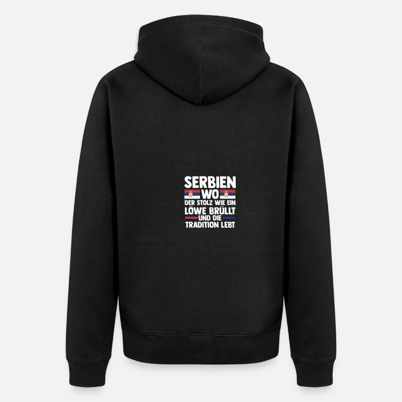 Serbe Serbe Serbie - Veste à capuche bio Premium Unisexe - noir
