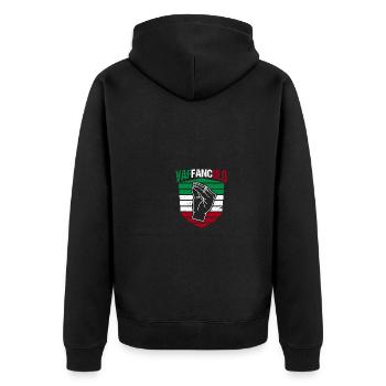 Italien Italiener Vaffanculo - Unisex Premium Bio Zip Hoodie - Schwarz - Hinten - Nico (187cm)