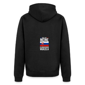 Slowaken Slowakei - Unisex Premium Bio Zip Hoodie - Schwarz - Hinten - Nico (187cm)