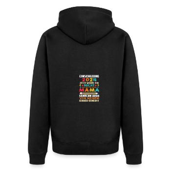 Erste Klasse Grundschule 2024 Geschenk - Unisex Premium Bio Zip Hoodie - Schwarz - Hinten - Nico (187cm)