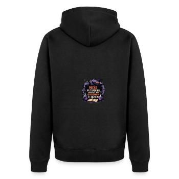 Witch Witch Broom Witch Costume Halloween - Unisex Premium Organic Zip Hoodie - black - Back - Nico (187cm)
