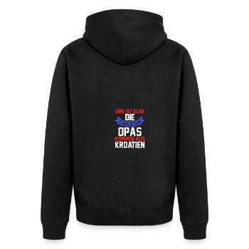 Croats, Croats, Grandpa, Grandpa, Hrvatska, Croatia - Unisex Premium Organic Zip Hoodie - black - Back - Nico (187cm)