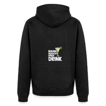 Mom Drink Celebrate Booze Mom - Unisex Premium Organic Zip Hoodie - black - Back - Nico (187cm)
