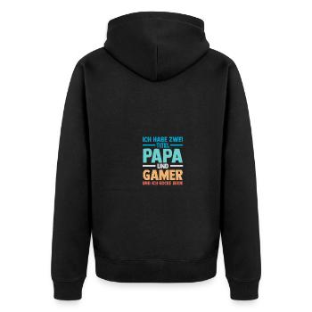 Dad Gamer Gamer Gaming Dad - Unisex Premium Organic Zip Hoodie - black - Back - Nico (187cm)