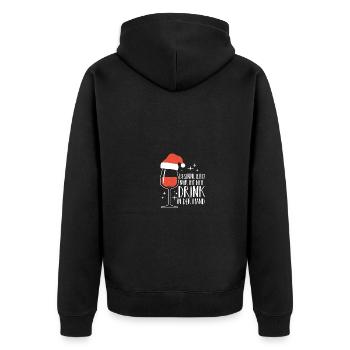 Santa Claus Christmas Party Christmas Mulled Wine - Unisex Premium Organic Zip Hoodie - black - Back - Nico (187cm)